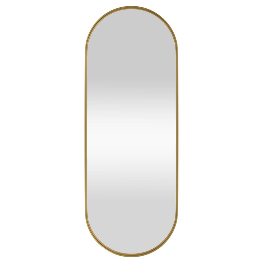 vidaXL Espejo de pared ovalado dorado 15x40 cm