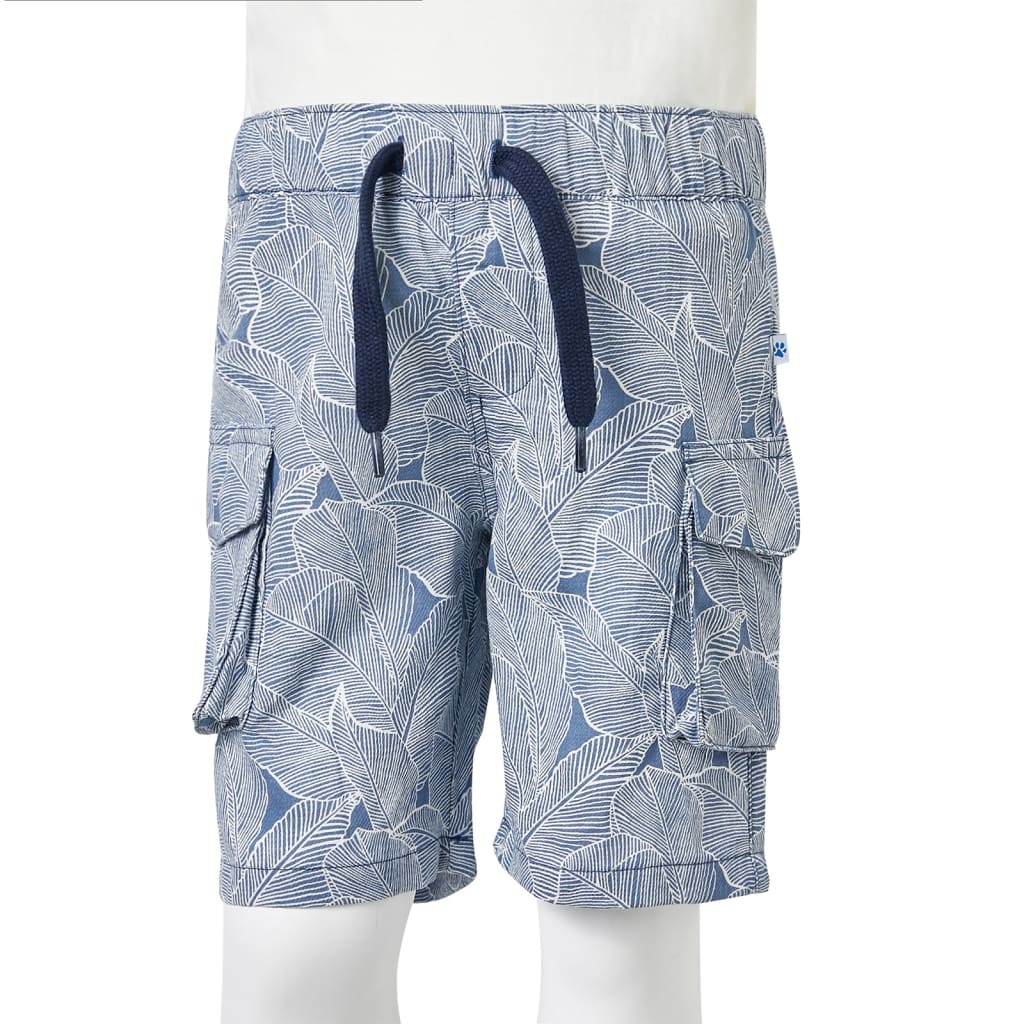 Pantalones cortos infantiles con cordón azul oscuro 92