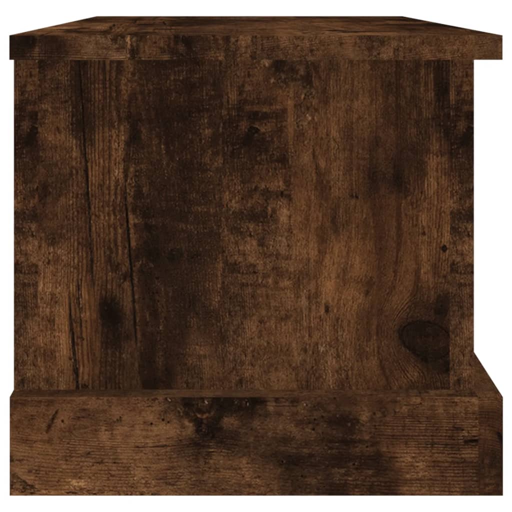 vidaXL Baúl almacenaje madera contrachapada roble ahumado 50x30x28 cm