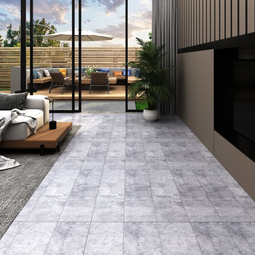 vidaXL Lamas para suelo de PVC autoadhesivas 5,21 m² 2mm gris cemento