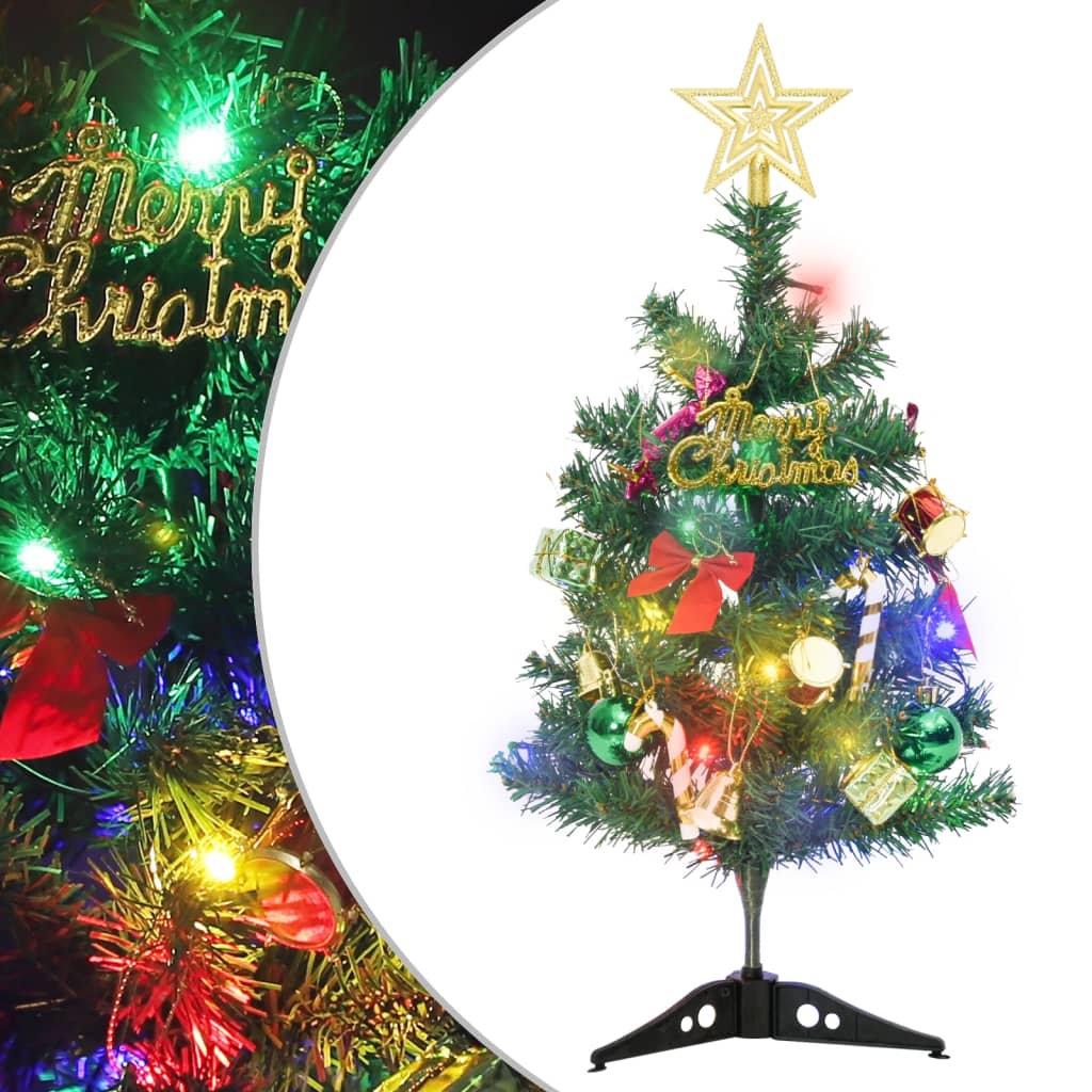 vidaXL Mini árbol de Navidad artificial con 20 luces LED verde 45 cm