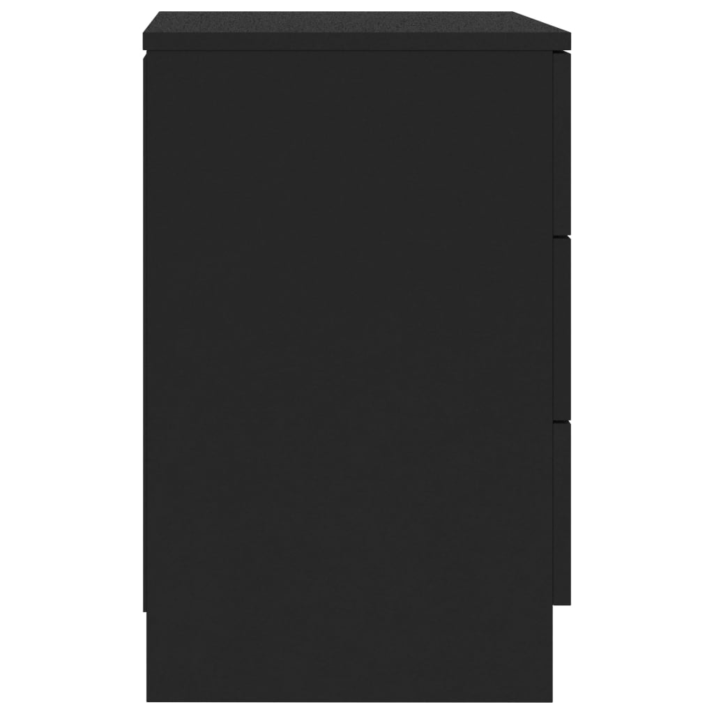 vidaXL Mesita de noche de aglomerado negro 38x35x56 cm