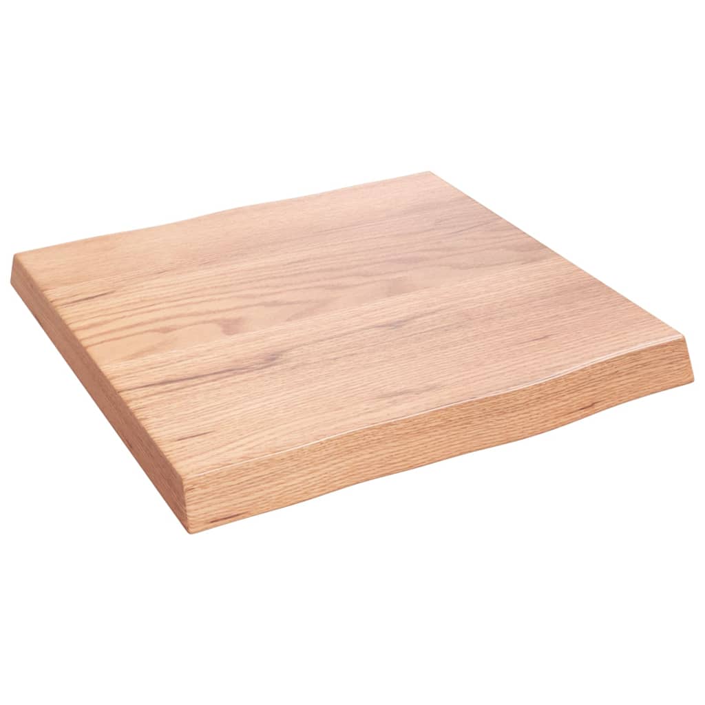 vidaXL Tablero mesa madera tratada borde natural marrón 40x40x(2-4) cm