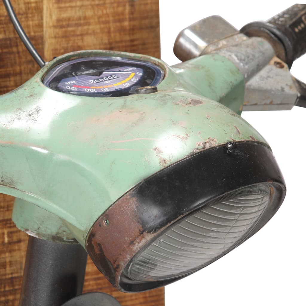 vidaXL Lámpara de pared diseño scooter madera maciza mango y hierro