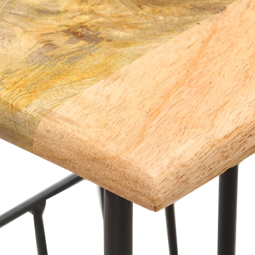 vidaXL Revistero madera maciza de mango y acero 40x30x50 cm