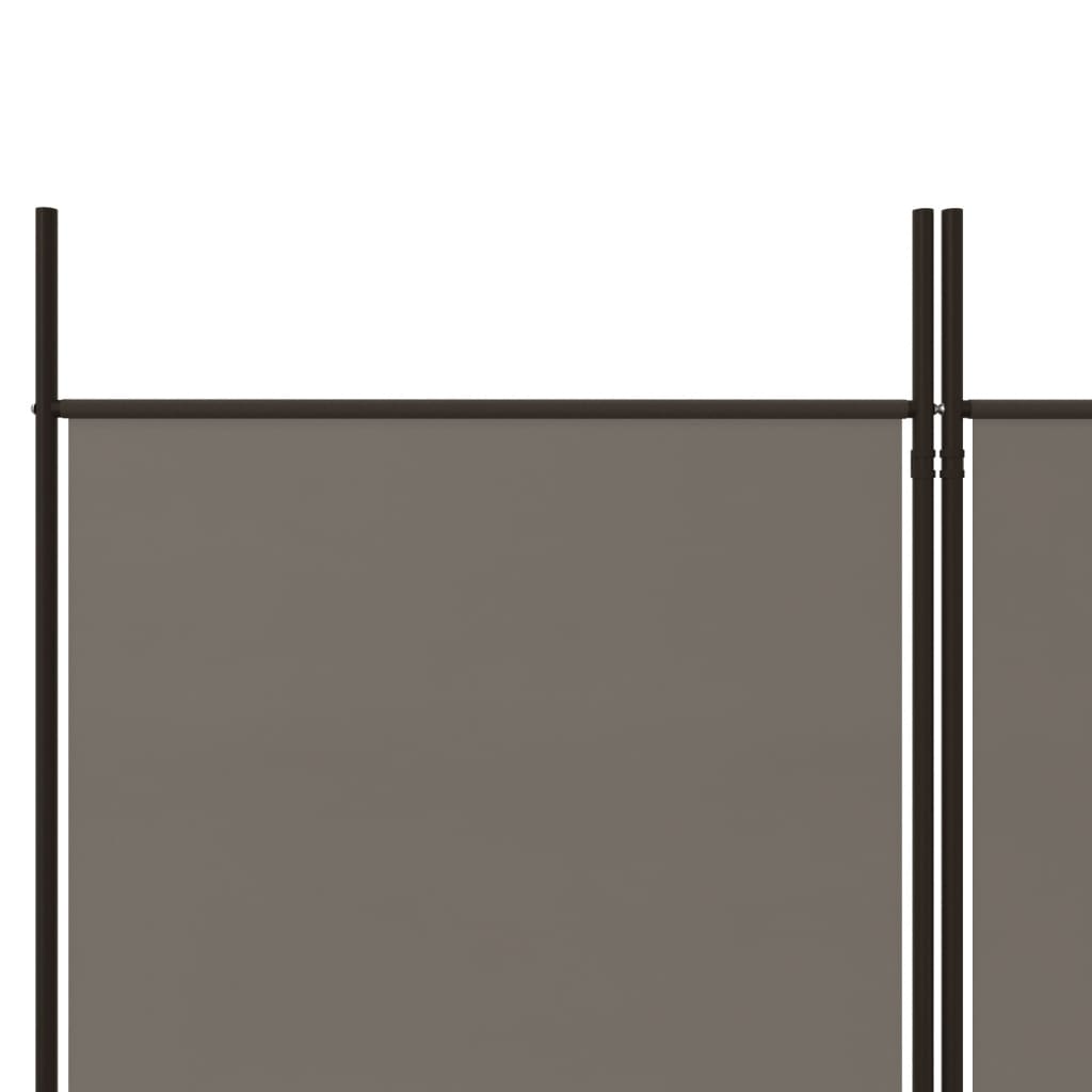 vidaXL Biombo divisor de 6 paneles de tela gris antracita 300x200 cm