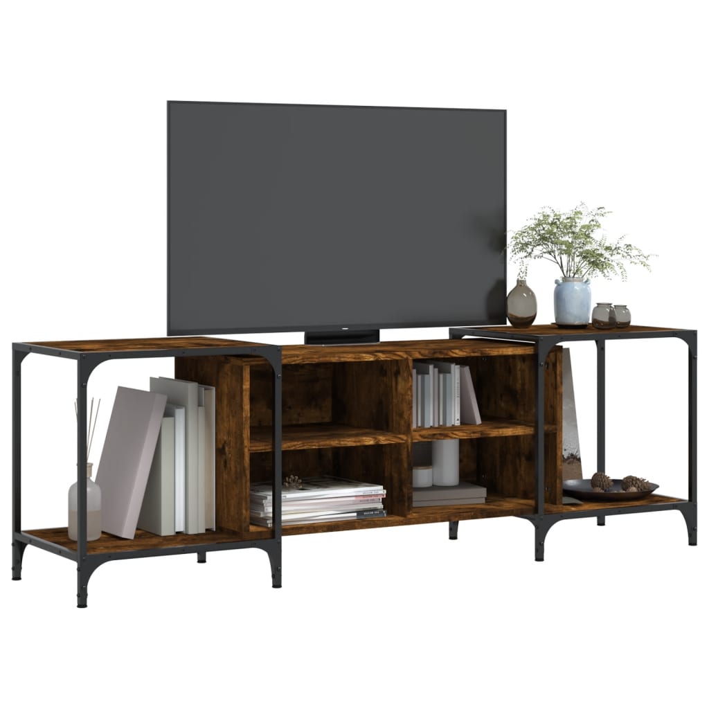 vidaXL Mueble de TV madera de ingeniería roble ahumado 153x37x50 cm