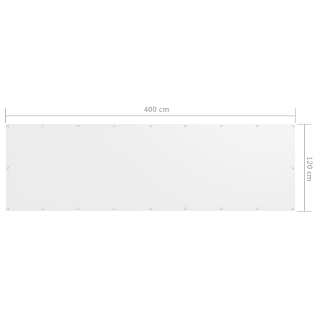 vidaXL Toldo para balcón tela oxford blanco 120x400 cm