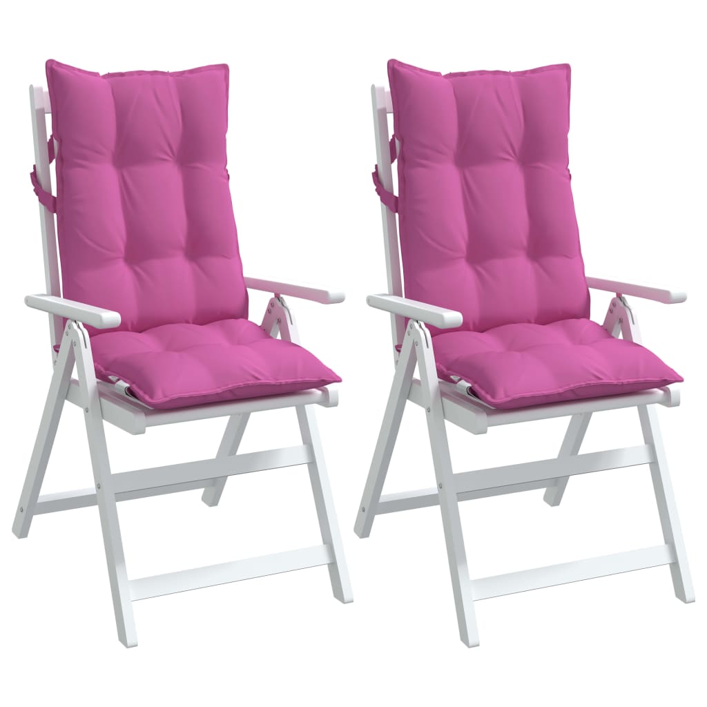 vidaXL Cojines de silla con respaldo alto 2 uds tela Oxford rosa