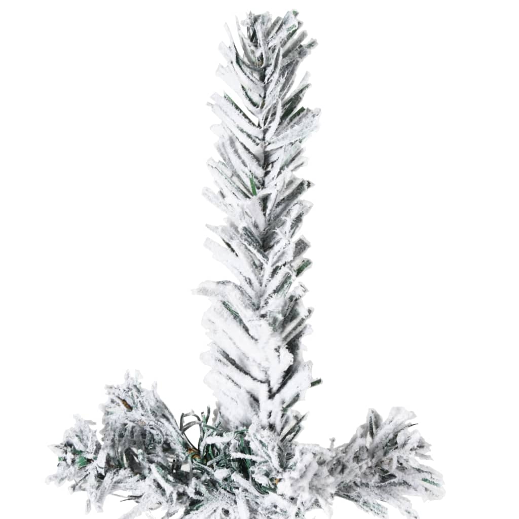 vidaXL Mitad árbol Navidad artificial estrecho con nieve 120 cm