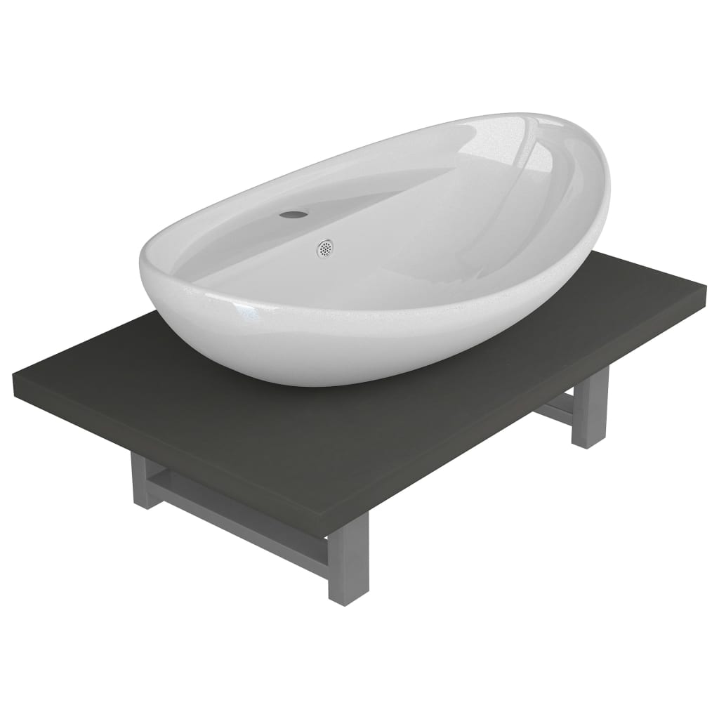 vidaXL Conjunto de muebles de baño 2 piezas cerámica roble