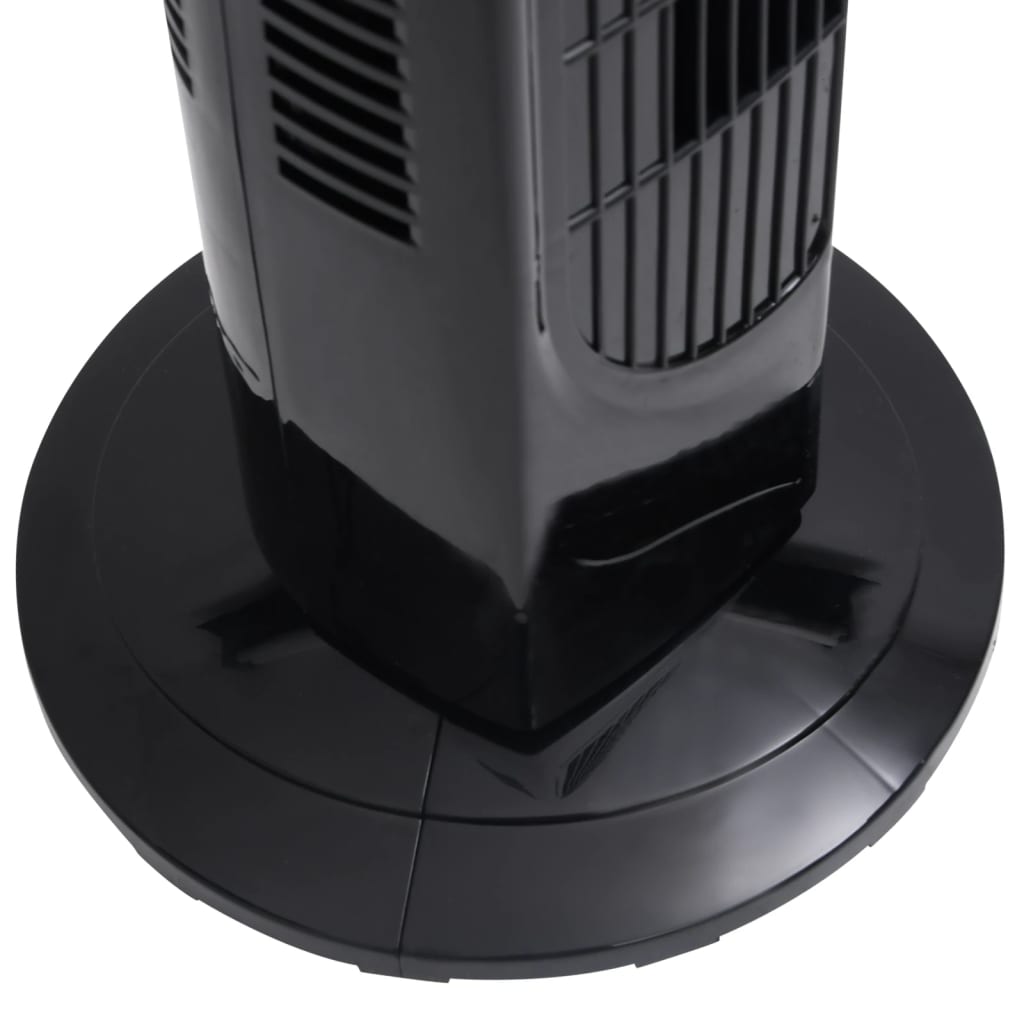 vidaXL Ventilador de torre con mando y temporizador Φ24x80 cm negro