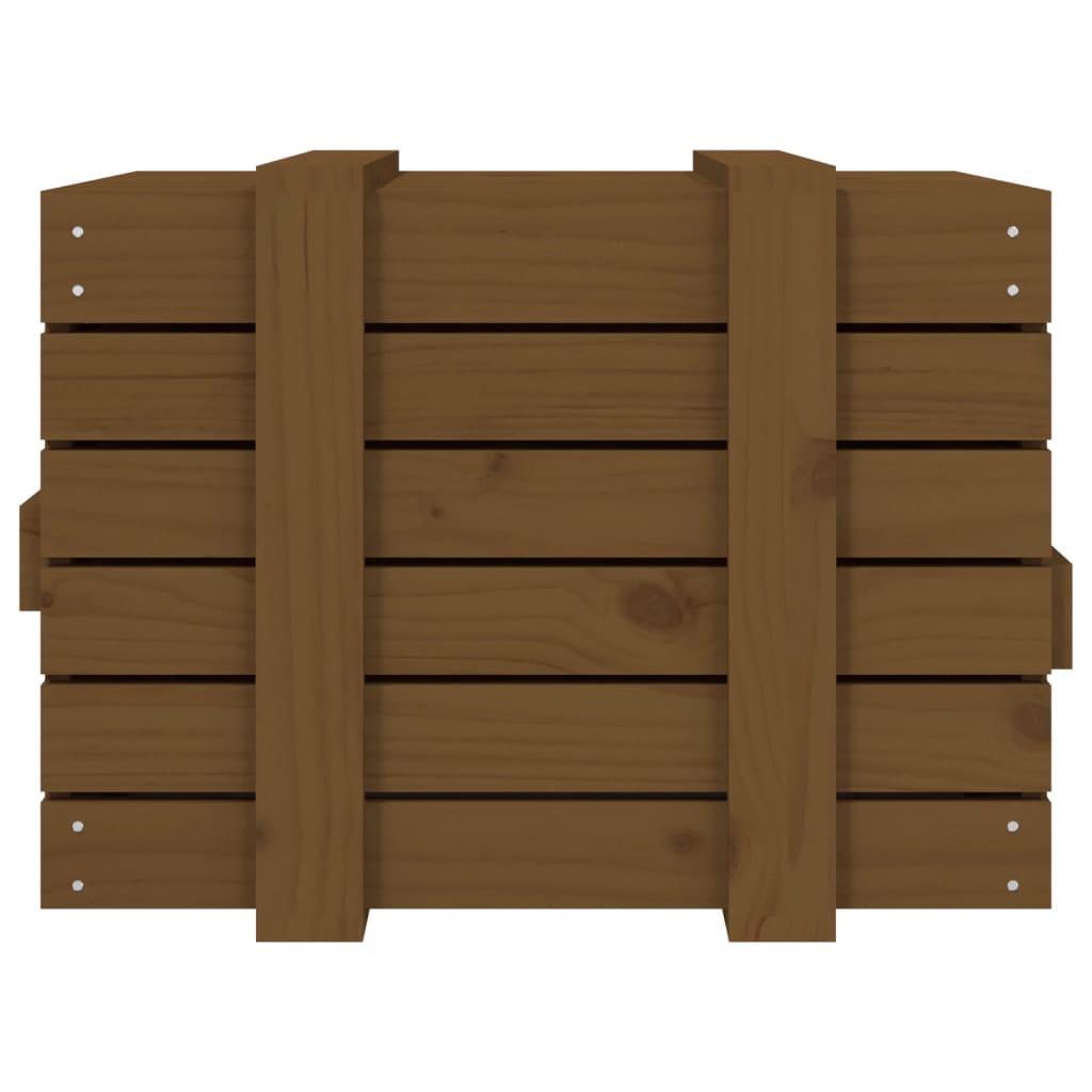 vidaXL Caja almacenaje madera maciza pino marrón miel 58x40,5x42 cm