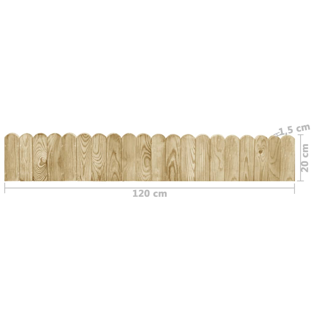 vidaXL Rollos de borde de jardín 3 uds madera pino impregnada 120 cm
