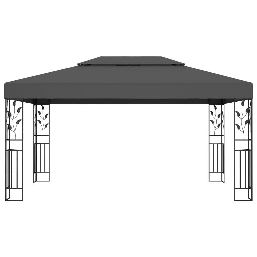 vidaXL Cenador con doble techo gris antracita 3x4 m