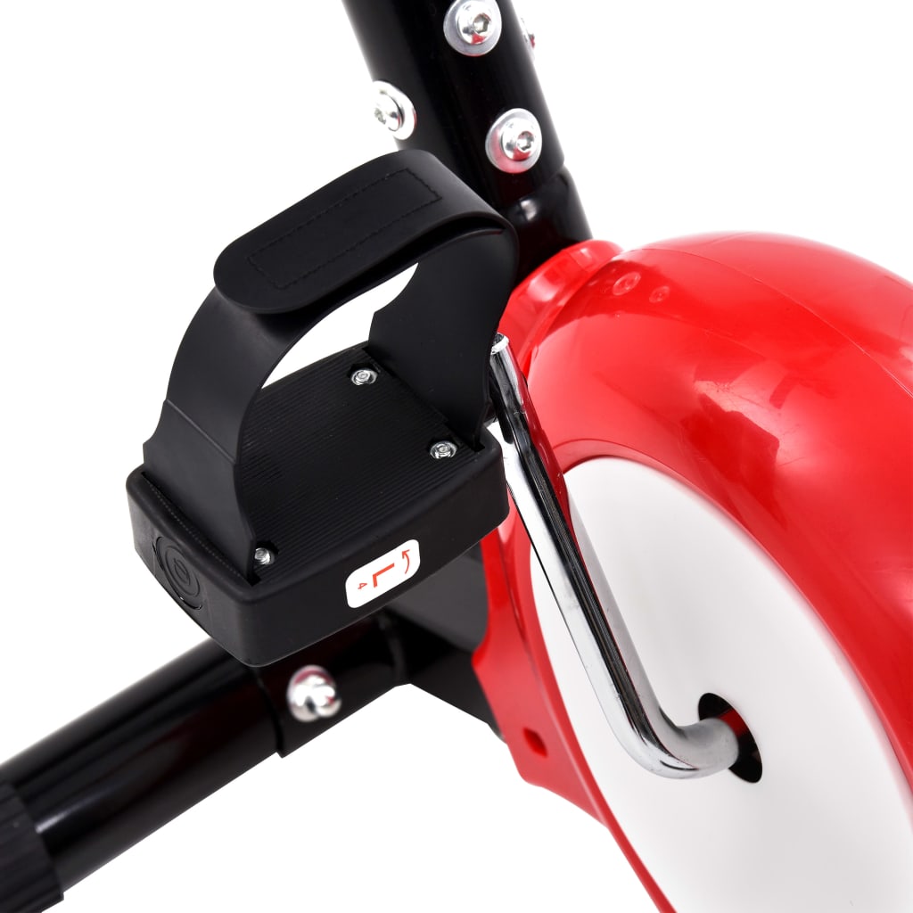 vidaXL Bicicleta estática con resistencia de cinta roja