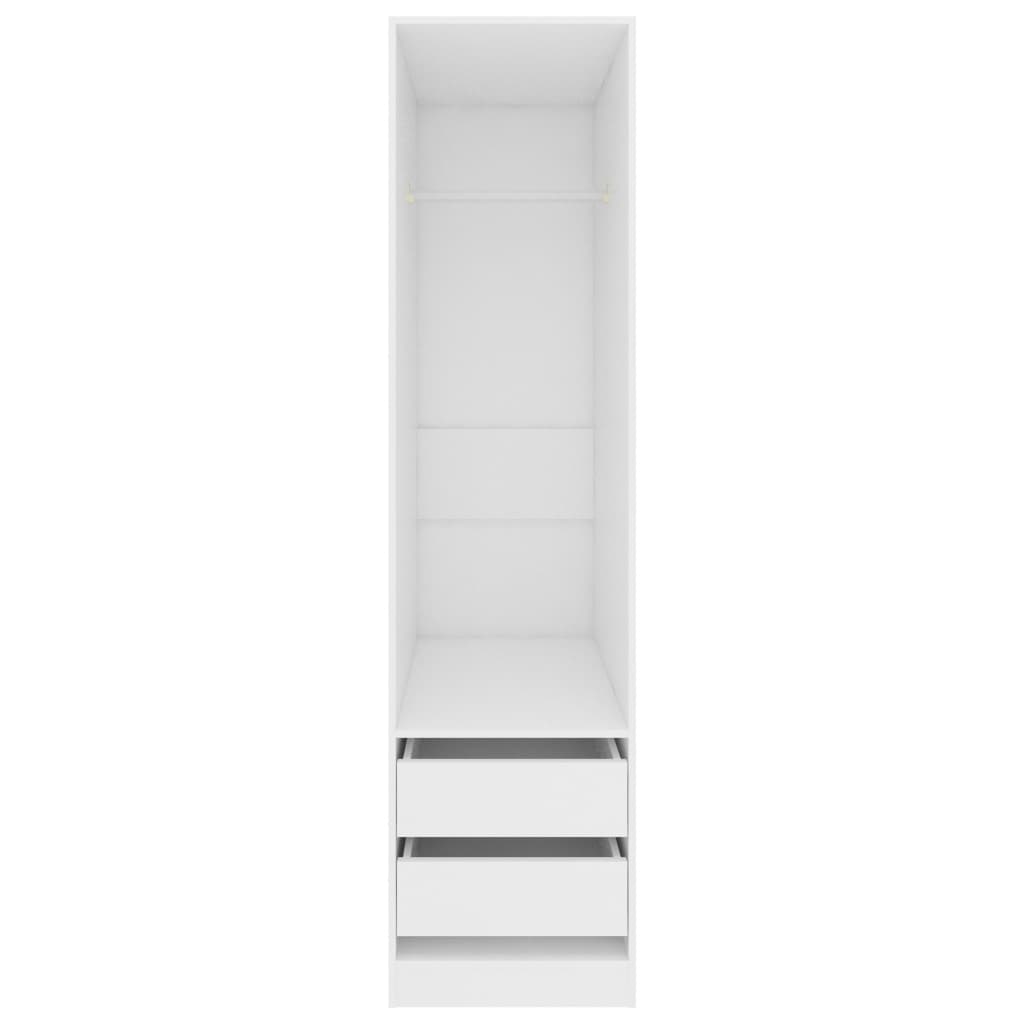 vidaXL Armario con cajones de madera contrachapada blanco 50x50x200 cm
