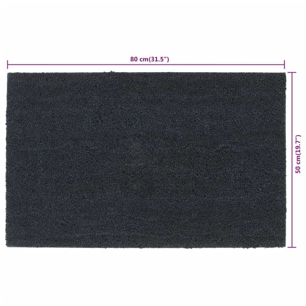 vidaXL Felpudo de fibra de coco gris oscuro 50x80 cm