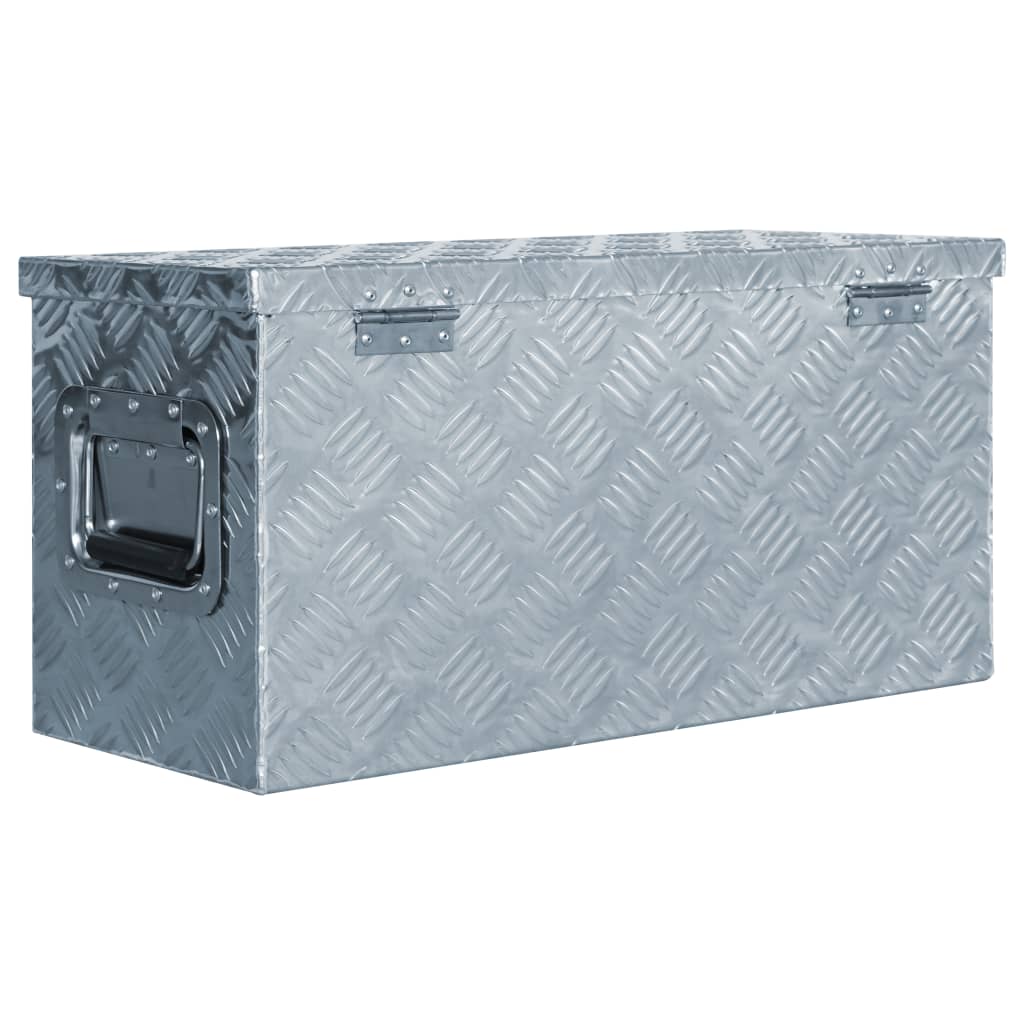 vidaXL Caja de aluminio 61,5x26,5x30 cm plateada