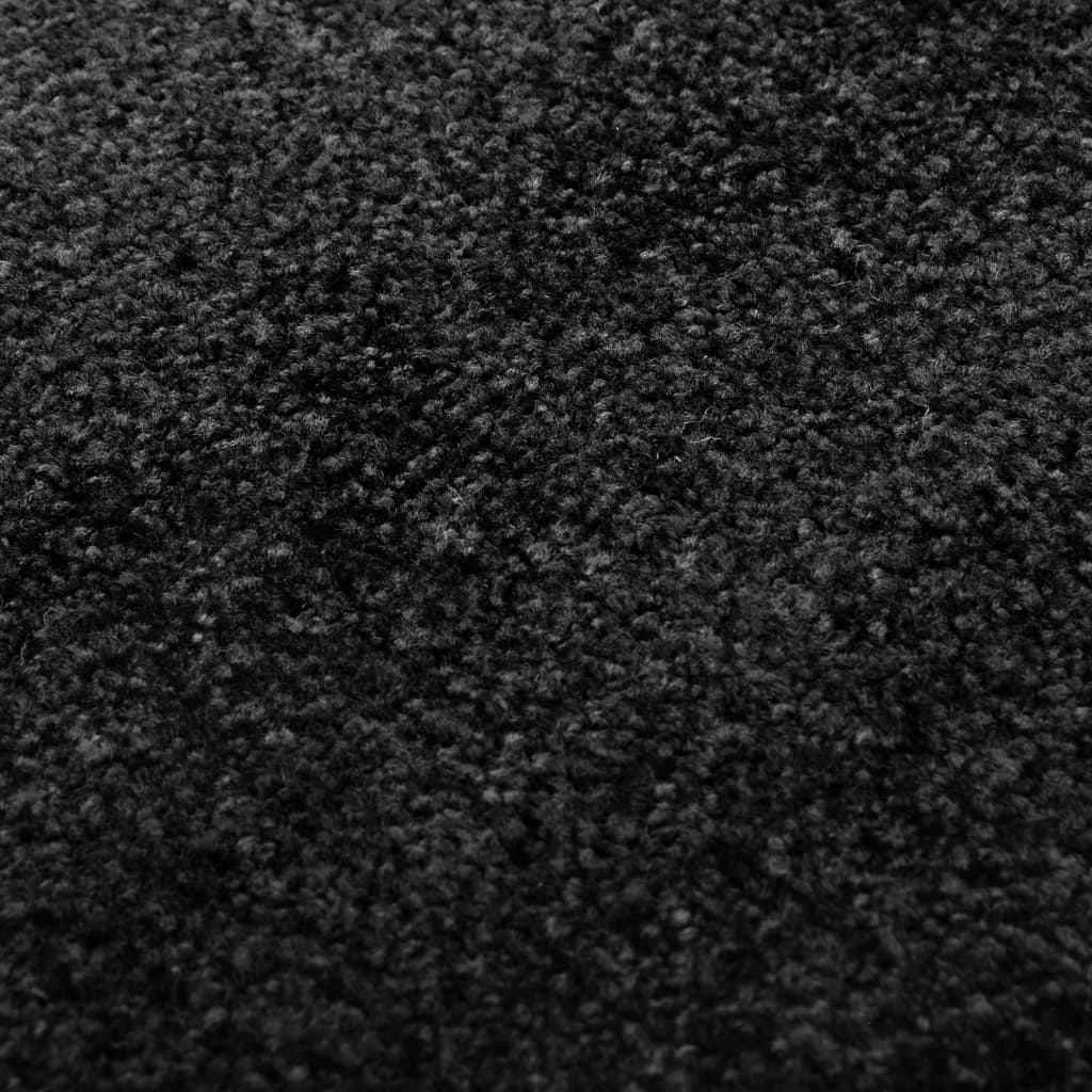 vidaXL Felpudo lavable negro 90x120 cm