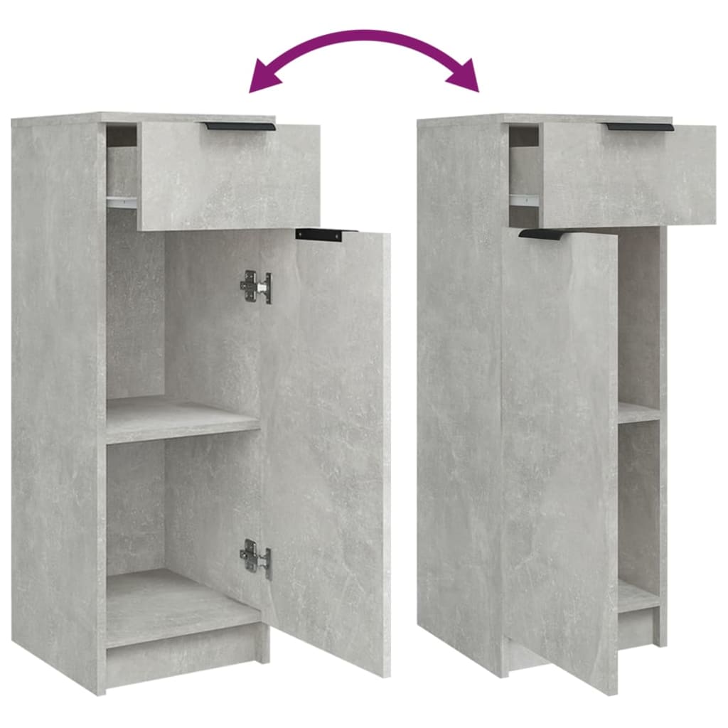 vidaXL Set muebles de baño 4 piezas madera contrachapada gris hormigón