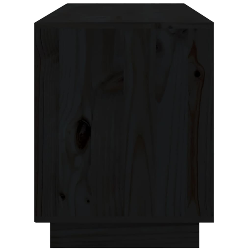 vidaXL Mueble de TV madera maciza de pino negro 176x37x47,5 cm
