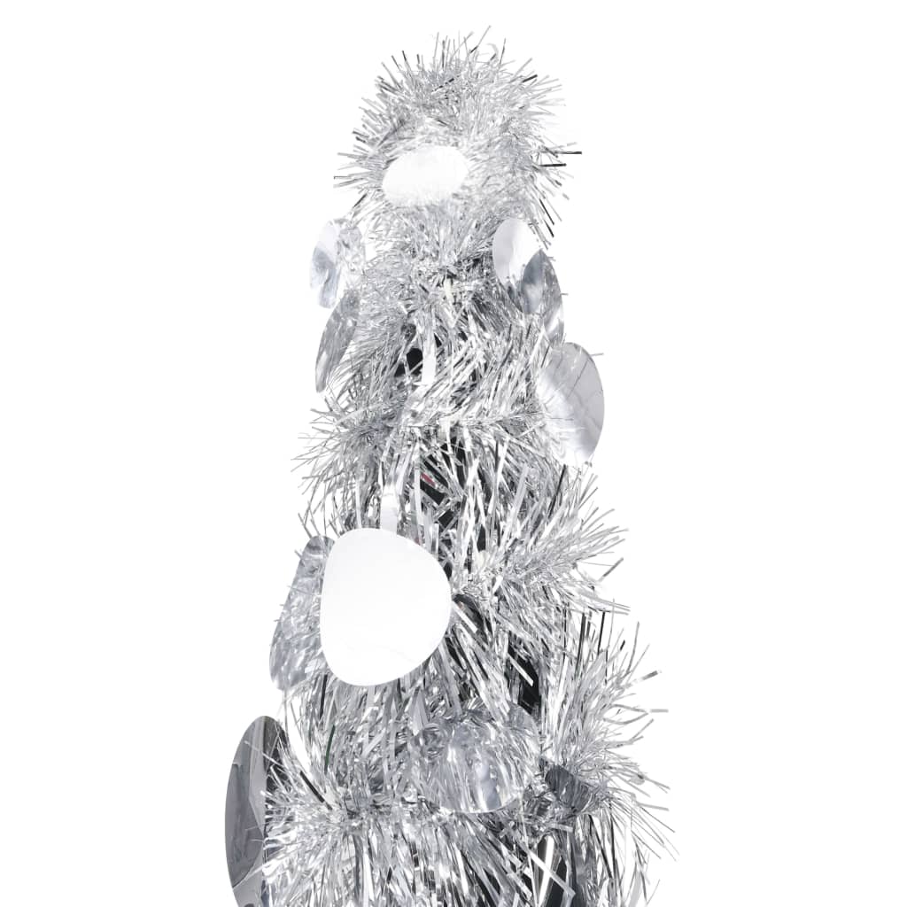 vidaXL Árbol de Navidad artificial emergente PET plateado 120 cm