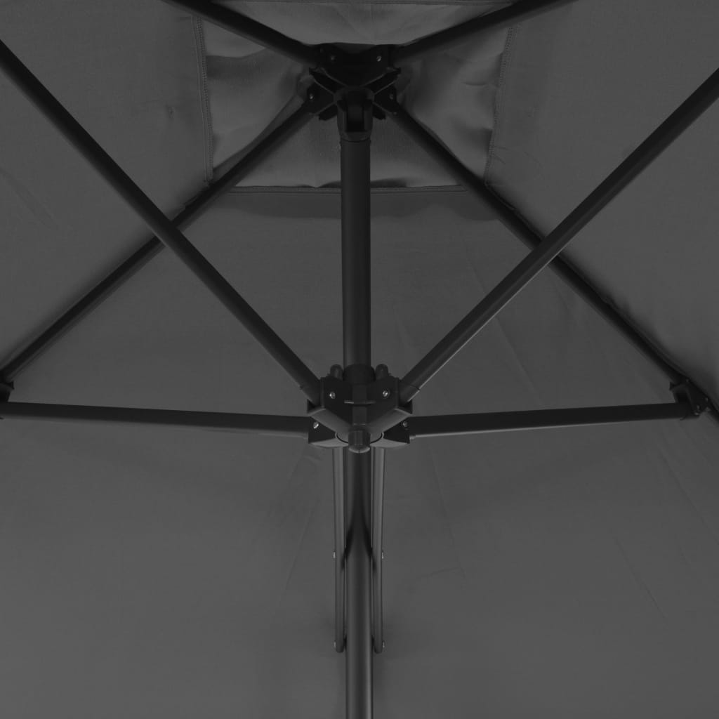 vidaXL Sombrilla de jardín con palo de acero 250x250 cm antracita