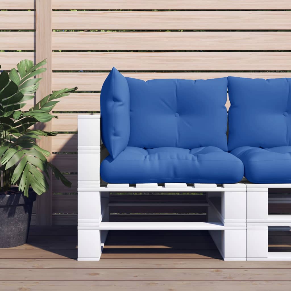 vidaXL Cojines para sofá de palets 3 unidades tela azul klein