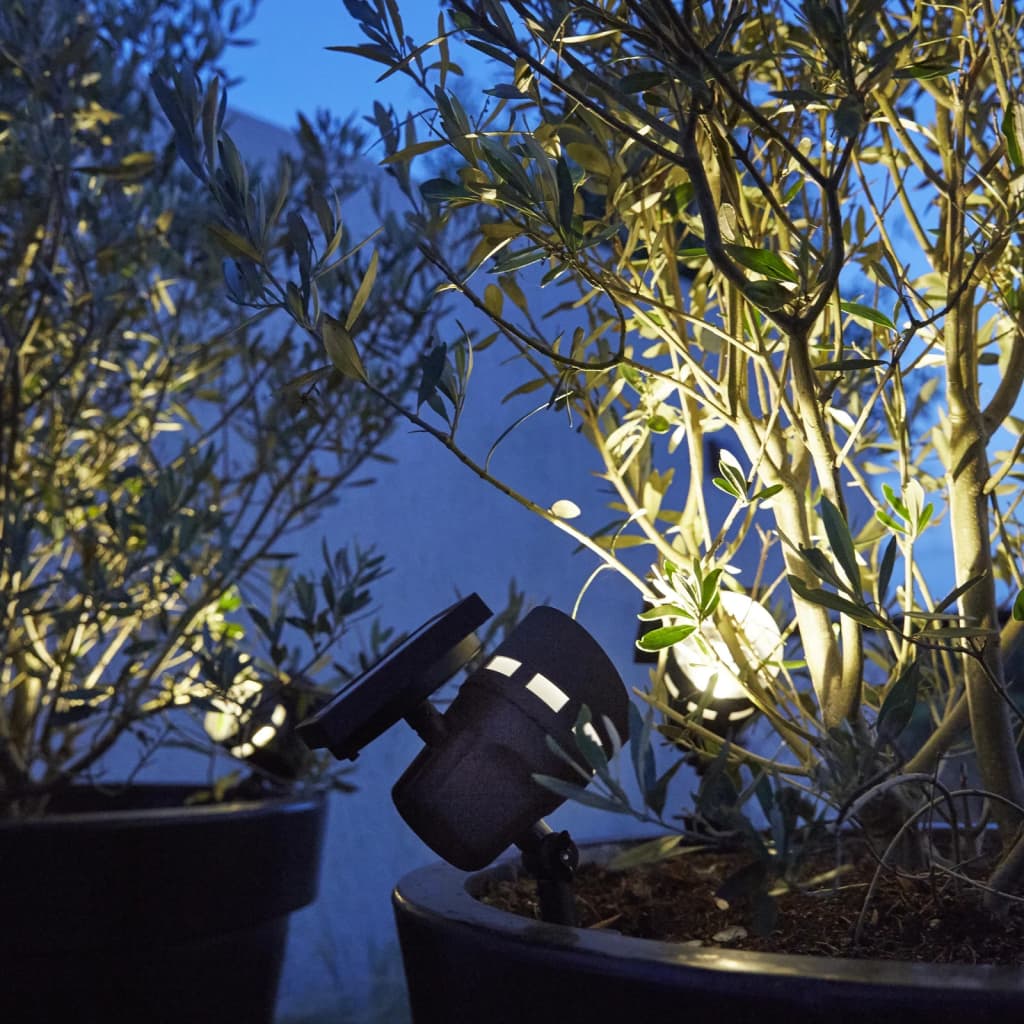 Luxform Lámpara solar de jardín LED inteligente híbrida Montana negra