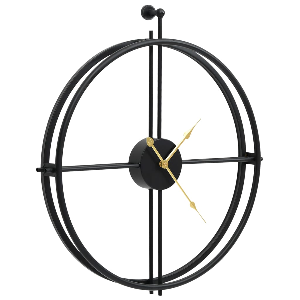 vidaXL Reloj de pared de hierro negro 52 cm