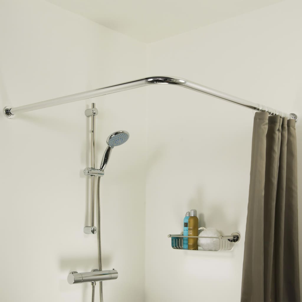 Sealskin Barra angular para cortina de ducha gris mate 90x90 cm