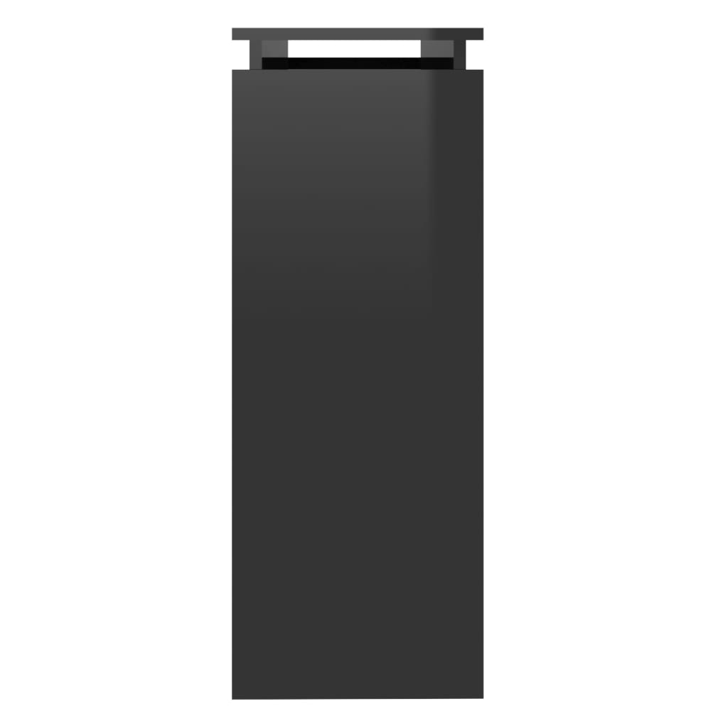 vidaXL Mesa consola de aglomerado negro brillante 102x30x80 cm