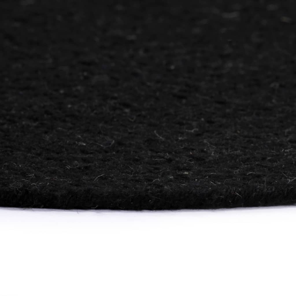 vidaXL Manteles individuales redondos 6 uds algodón negro liso 38 cm