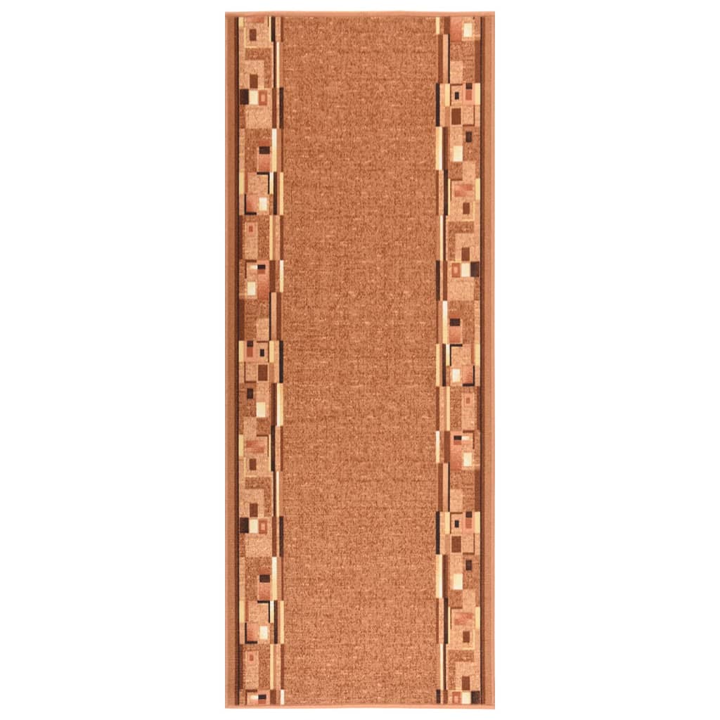 vidaXL Alfombra de pasillo antideslizante marrón 67x200 cm