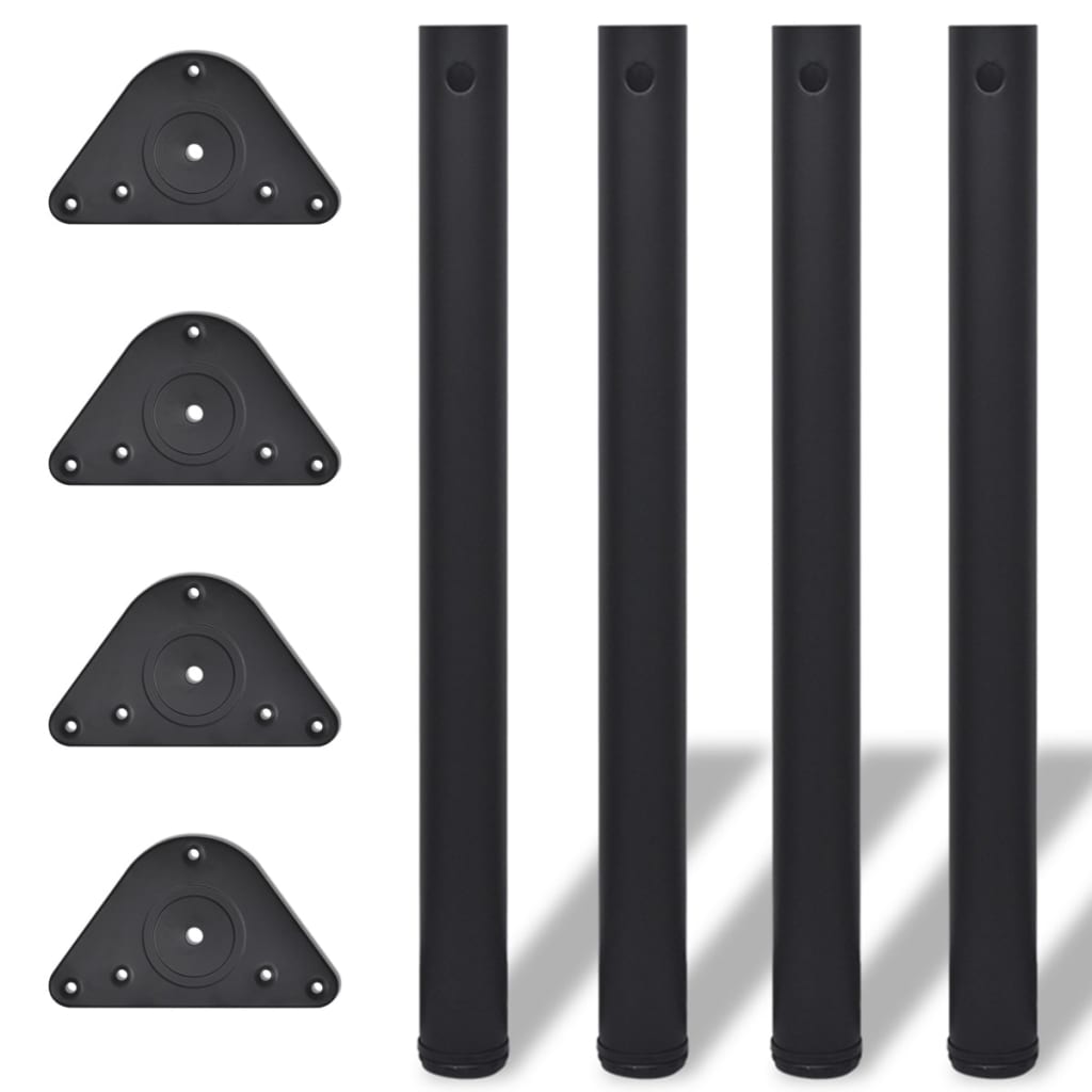 vidaXL Patas de mesa ajustables en 4 alturas negro 710 mm