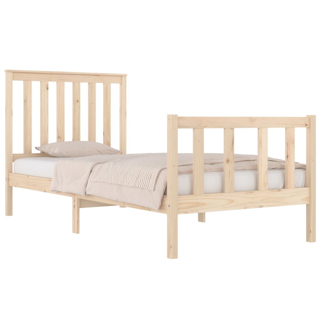 vidaXL Estructura de cama madera maciza de pino 90x190 cm