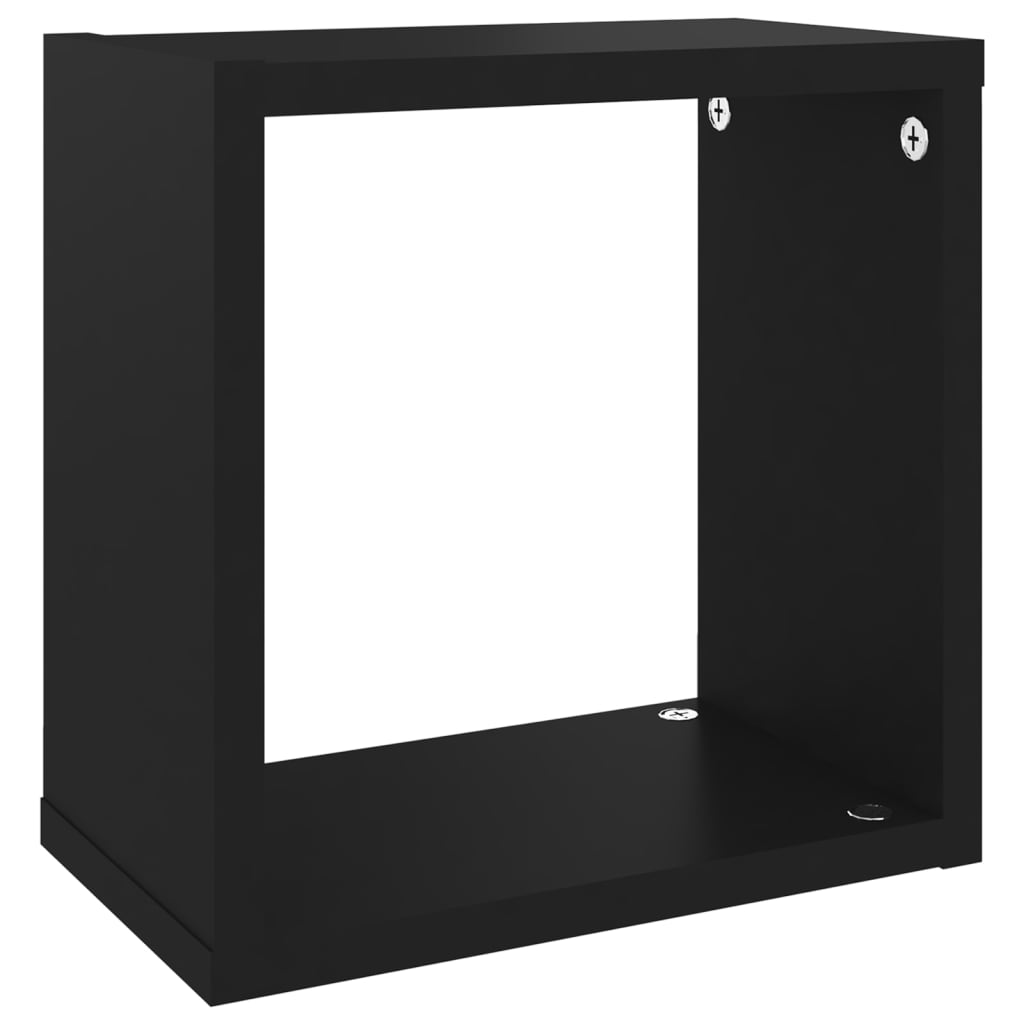 vidaXL Estantes cubo de pared 4 unidades negro 26x15x26 cm