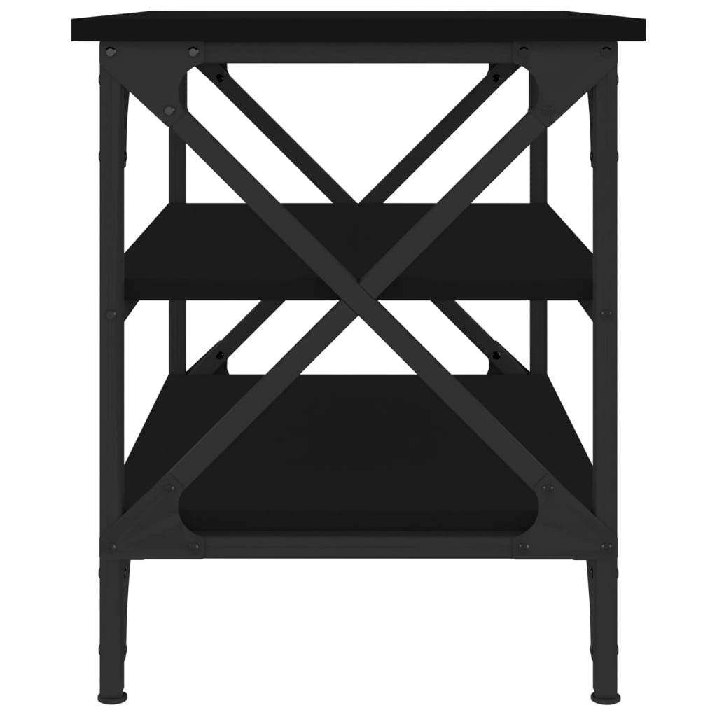 vidaXL Mesa auxiliar de madera contrachapada negro 55x38x45 cm