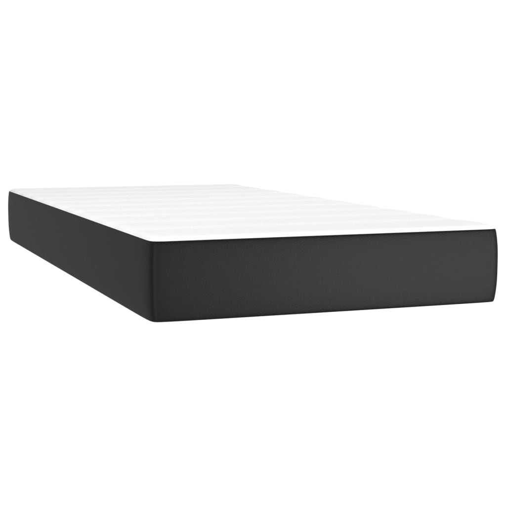 vidaXL Cama box spring con colchón cuero sintético negro 80x200 cm