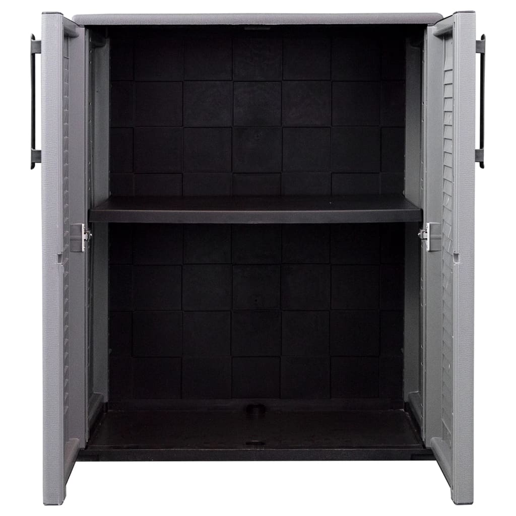 vidaXL Armario de almacenaje para jardín PP gris y negro 68x37x84 cm