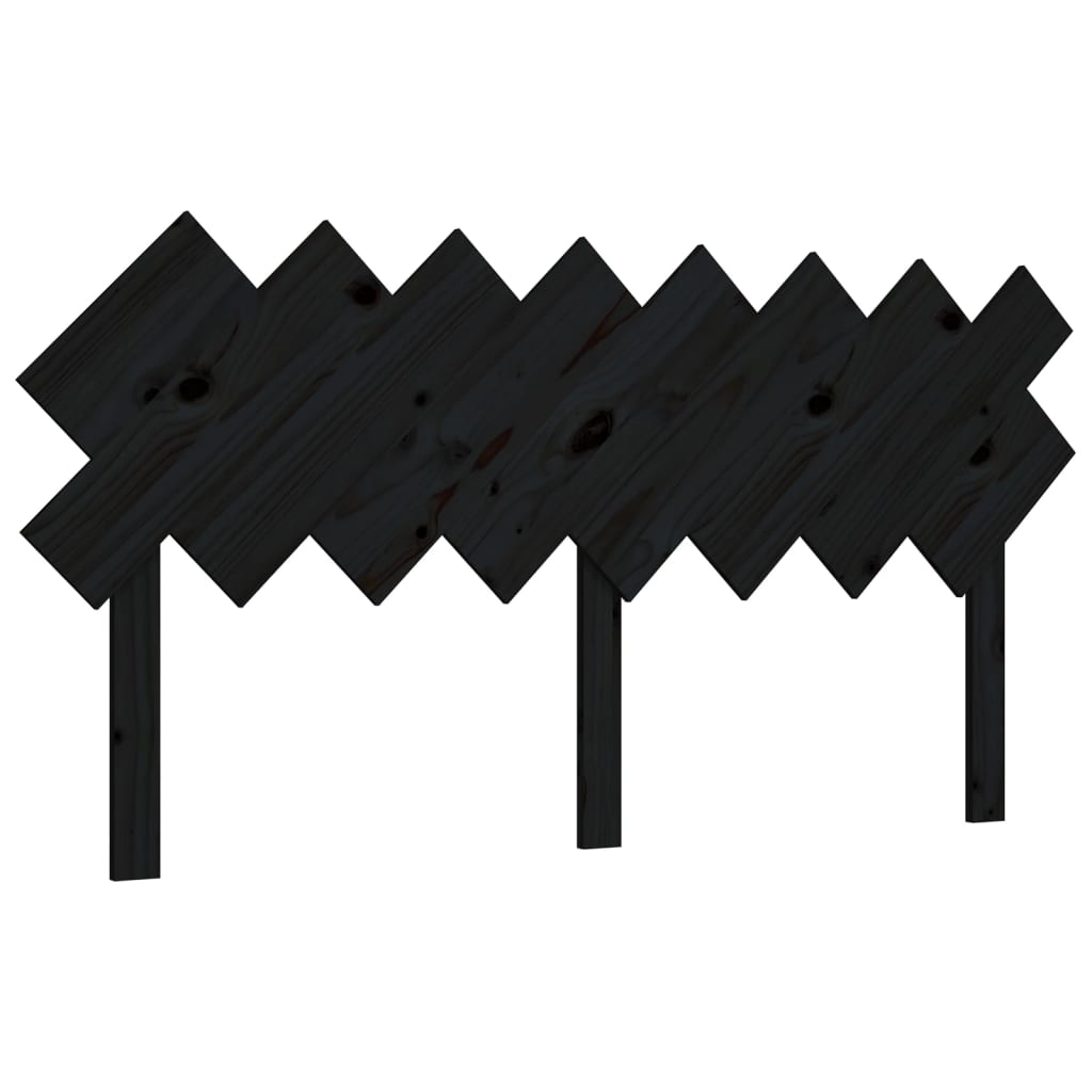 vidaXL Cabecero de cama madera maciza de pino negro 159,5x3x80,5 cm