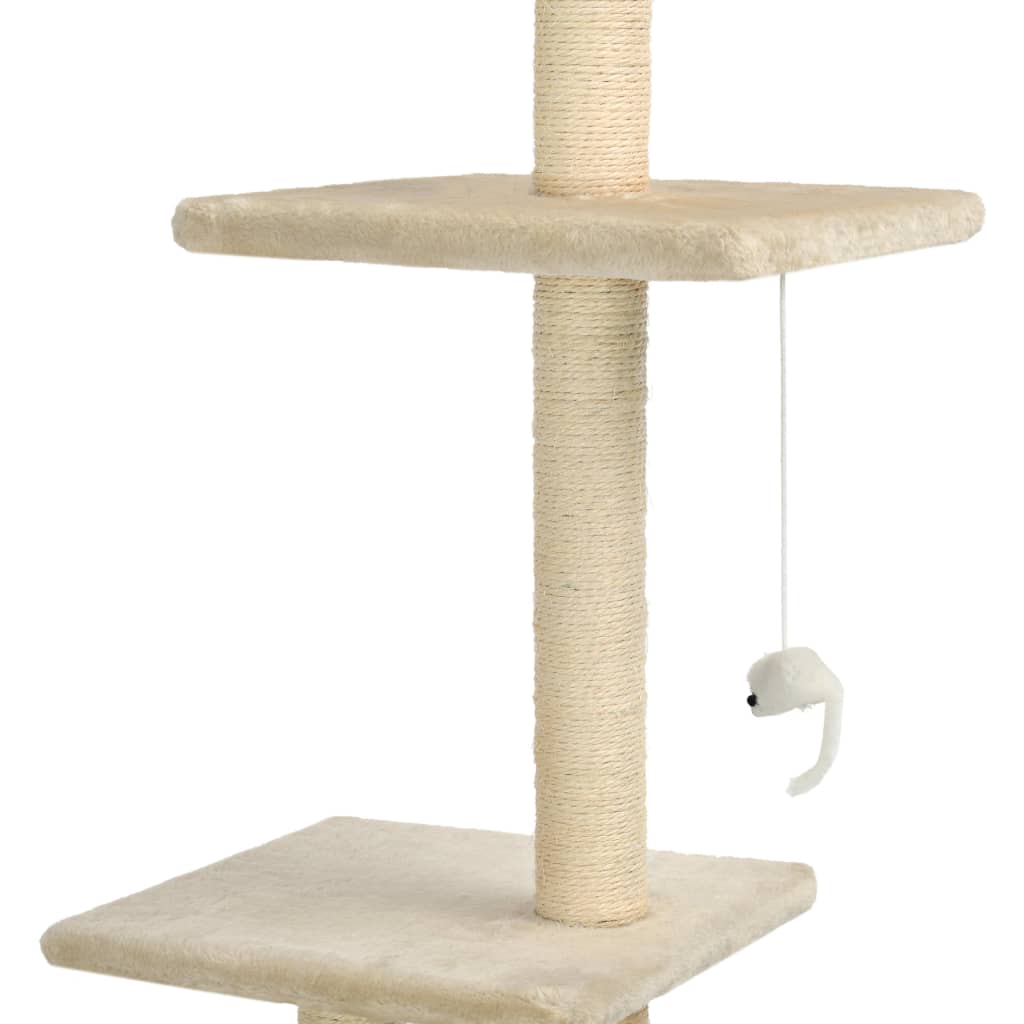 vidaXL Rascador para gatos con postes de sisal beige 260 cm