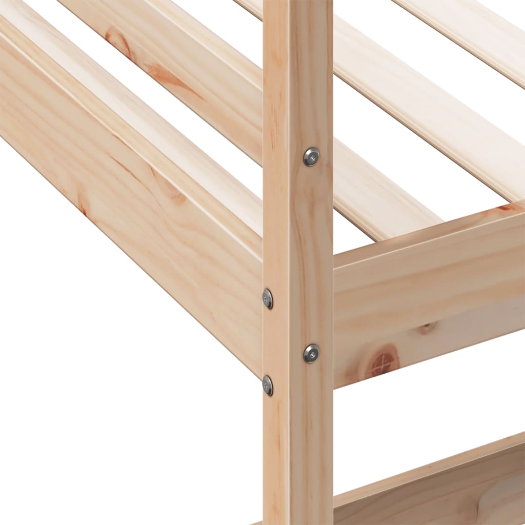 vidaXL Cama alta con escritorio madera maciza de pino 75x190 cm