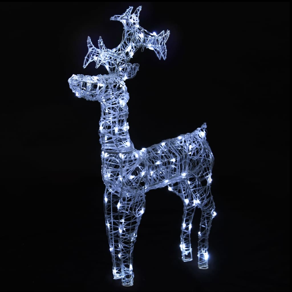 vidaXL Reno de Navidad 90 LEDs acrílico 60x16x100 cm