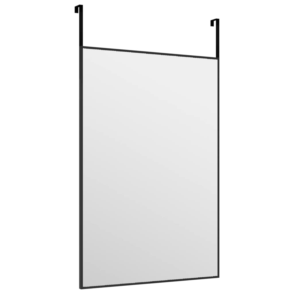 vidaXL Espejo de puerta cristal y aluminio negro 40x60 cm