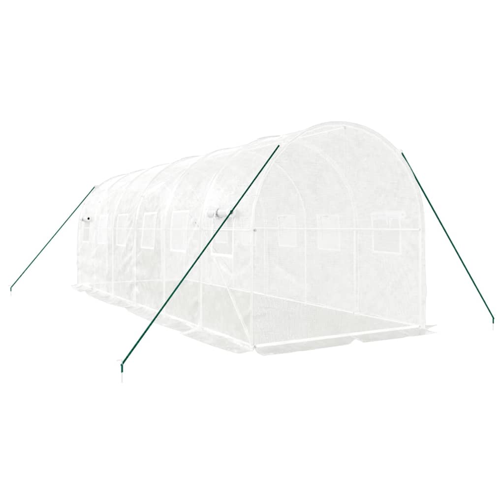 vidaXL Invernadero con estructura de acero blanco 12 m² 6x2x2 m