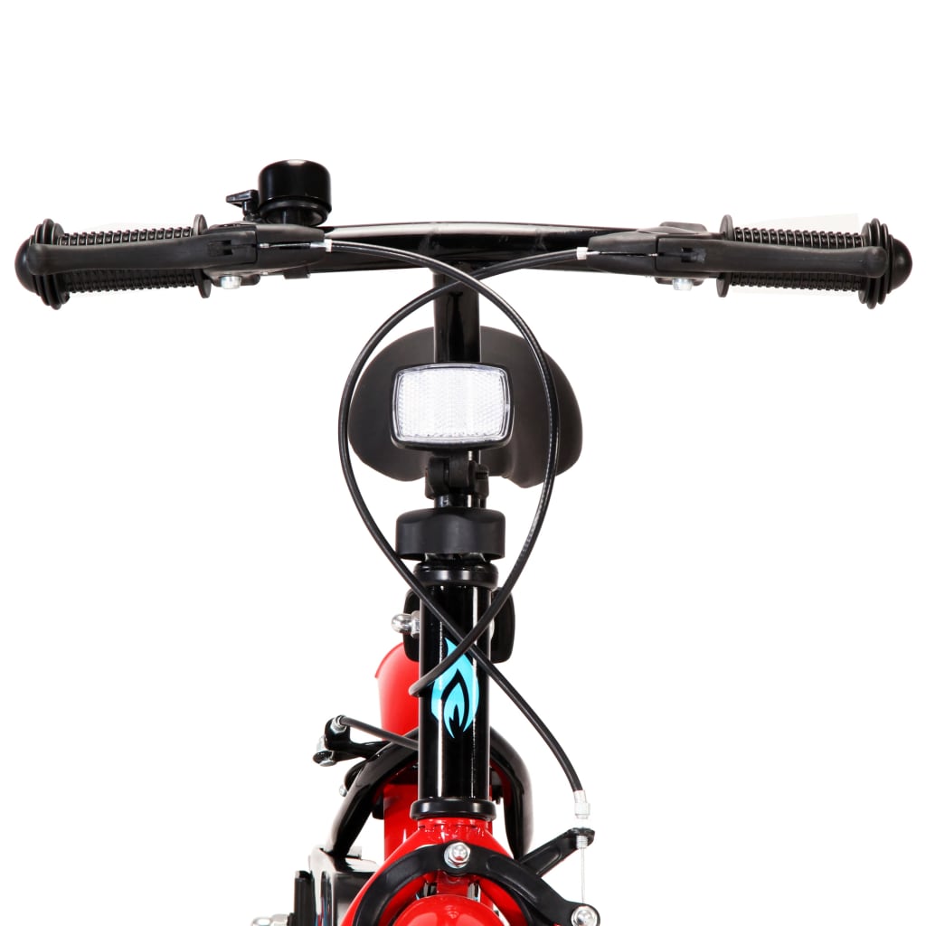 vidaXL Bicicleta para niños 12 pulgadas negro y rojo
