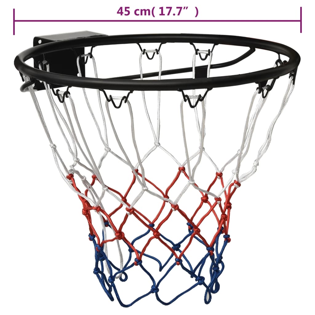vidaXL Aro de baloncesto acero negro 45 cm