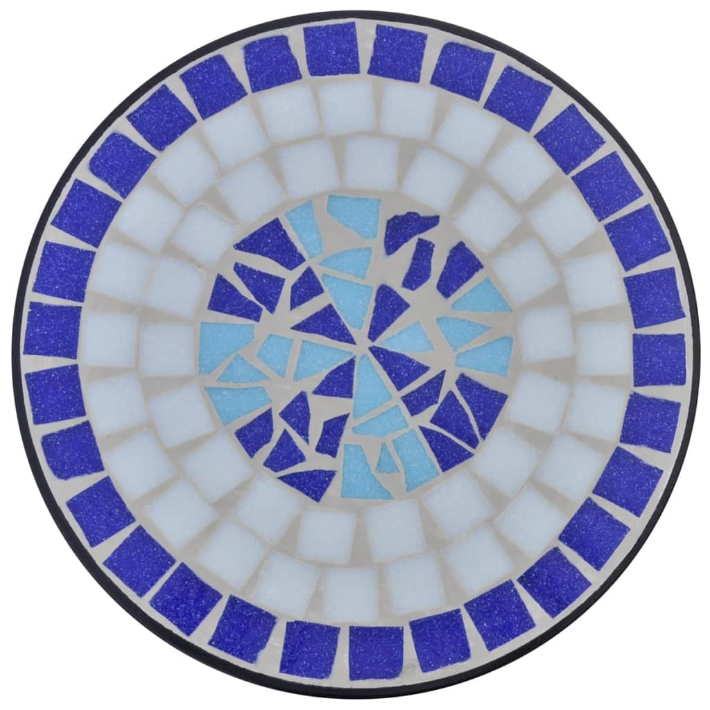 vidaXL Mesa auxiliar para plantas mosaico azul y blanco